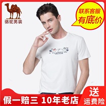 Camel Camel winter short sleeved mens round neck base standard mens T-shirt X9B137170