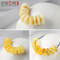 Natural amber beeswax spacer white nectar 6 8 10mm gold pearl spacer gasket hand string Buddha bead bracelet diy
