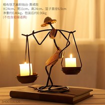 Wrought iron arrangement candle home candlelight dinner home vintage ornaments small ornaments Nordic romantic table candlestick