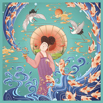 Xian Museum Cultural Creation Tang Feng Ancient Rhyme Silk Small Square Festival Gift Tourist Souvenir