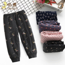 Handsome deer autumn and winter new childrens padded warm pants soft antarctic cotton pants baby flat waist thin cotton dual-use crotch pants