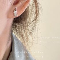 S925 silver needle mini geometric small elephant silver color small 100 lap minimalist about lukewarm wind cute earrings net red earrings