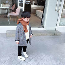 2018 Fan Xiaofan winter new childrens Korean plaid padded Ni coat childrens casual coat tide