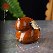 Zhu Bingren Copper Zodiac Mengbao series Wangbao Dog ornaments Copper ornaments Office desk ornaments Art gifts