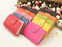 Factory direct color edge lychee pattern candy color ear buckle 26 card position large capacity card bag selected AliExpress supply