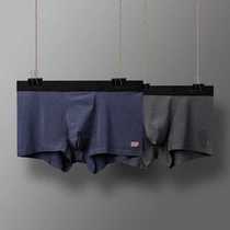 Goose Family Four Seasons Mens Wormwood Antibacterial Close-fitting Box Four Corners Stretch Comfort Panties Do Not Return Two Packs