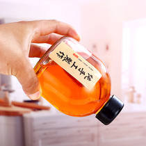 Thickened glass with lid empty wine bottle fruit juice coffee beverage bottle transparent net red bottle sealed household