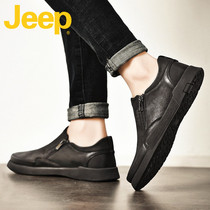 jeep gip male shoes 2022 new wave casual business positive clothing genuine leather summer beans shoes mens leather shoes