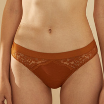 Venus blessing this year of life red panties female cotton medium low waist comfortable breathable hip lace briefs