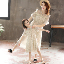 Mother and daughter dress Summer 2020 new parent-child dress foreign skirt short sleeve girl dress fashionable chiffon princess dress