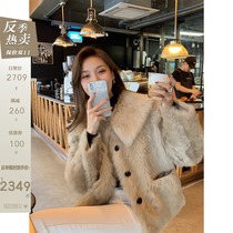 CC Fur vintage doll collar Tuscan fur one-piece winter coat womens long and short fur coat