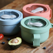 Japan-style Insulated Bubble Noodle Bowl Lunch Box 304 Stainless Steel Bowl Special Office Worker Round God insulated lunch box Female