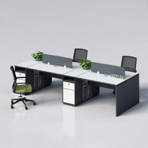 Modern simple office partition office desk and chair combination 4 6 8 four employees screen computer desk with Cabinet