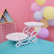 Eurostyle Multilayer Fruit Pan Creativity Triple Layer Cake Rack Dry Fruit Basket Zero Food Pan Sugar Pan Multifunction Home Dessert Table