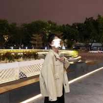 Womens Spring and Autumn Korean students loose bf Hong Kong style 2019 New oversize clip cotton vintage cotton coat