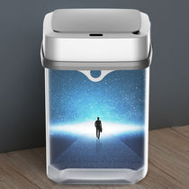 Smart trash can home creative with lid light luxury toilet kitchen living room bedroom bathroom automatic sensor