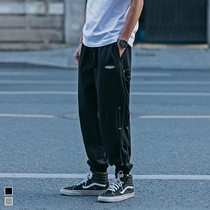 Furnace Spring and Autumn new side drawstring sports pants mens loose pants Korean trend casual tie pants closing pants
