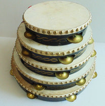 Old musical instruments film and TV props 70s Tianjin production in stock Out of Xinjiang ethnic percussion Musical Sheep Leather Hand Drum Color Pai