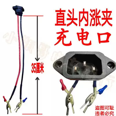 New electric vehicle battery straight head inner clip Charging port Product font charging seat Screw hole plug-in pure copper clip