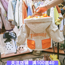 Boy thick coat childrens clothing 2019 autumn and winter cotton clothes childrens foreign style wind coat 0-3 years old 5 baby clip cotton tide