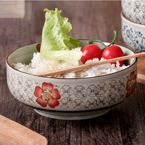 Japanese underglaze color hand-painted tableware 5 5 5 inch low foot Rice Bowl creative salad bowl soup bowl thickened ceramic bowl