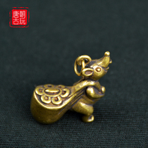 Merchant pure copper small ornaments retro bronze small pendants mouse treasure Zodiac mouse copper pendant retro style