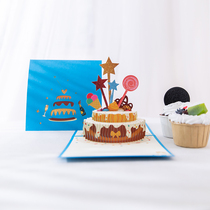 New entry wedding anniversary birthday cake greeting card 3D three-dimensional anniversary creative handmade card gift customization