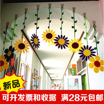 Mall Creative Decoration Elementary School Kindergarten Hanging Accessories Classroom Corridor Environment Placement Sunflower Sun Flower Pendant