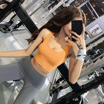 Korean yoga vest women wear net red fitness underwear shockproof gathered running stereotyped bra sports top