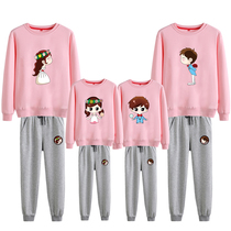 Parent-child Clothing Spring and Autumn a family of three or four family clothes suit 2021 new foreign style fashion mother womens tide