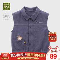 Rabbis official flagship childrens vest spring and autumn outerwear boys and girls baby vest vest foreign style