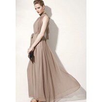 AliExpress hot sale Bohemia long skirt neck stand neck chiffon dress super long dress skirt