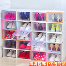 Storage box plastic transparent shoe box free assembly storage box clamshell type shoe cabinet moisture-proof and dustproof box