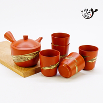 Japanese often smooth burning Jade light made of Zhu mud tea set Japanese side pull teapot Cup Single Cup stove with pot