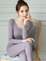 Day Series Pure Cotton Autumn Clothing Autumn Pants Suit Woman Autumn Winter Low Collar Slim WARM UNDERWEAR LADY FULL COTTON BIG CODE COTTON SWEATER