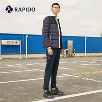 RAPIDO break Road winter mens light and thin warm simple trend stand-up collar splicing short down jacket