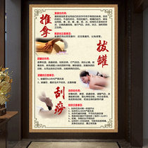 Traditional Chinese medicine health Hall decorative painting physiotherapy massage cupping scraping massage poster massage shop publicity picture beauty salon health poster moxibustion normal detoxification reaction wall chart health wall stickers
