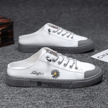 Tide Cards 2022 Summer Half Drag Little White Shoe Han Edition Leisure New One Foot Pedal Sloppy Shoes Canvas Baotou Tide Shoes Man