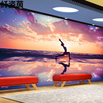  Yoga hall dance room background wall decoration mural Gym classroom training course wallpaper decoration design wallpaper
