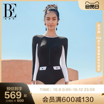 BE van der Ann Little Black Dress Series Womens One-Piece Swimsuit Fashion Small Fragrance Long Sleeve Sunscreen Slim 2022 New Model