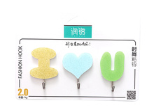 Runjin 0060 adhesive hook I V laser crystal strong hook kitchen and bathroom classification adhesive hook 3 pack 2kg