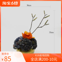 New Chinese emulated hand feel green plant flower Huylan suit floral art Xuanguan Desktop tea room Japanese style restaurant swing piece