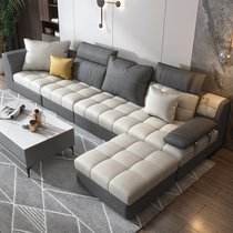 Fabric sofa modern simple living room 2021 new size apartment type disposable technology cloth sofa combination furniture
