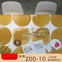 Draft CIAOGAO Original Hand-painted Nordic ins Home Stay TV Cabinet Cover Cloth Ink Mustard Yellow Dot Tablecloth
