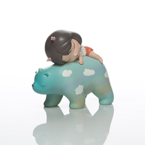 Search hunter x Jia Xiaogulu cartoon small swing piece birthday present < white night fairy tale-warm bear and dream-Rainbow Blue >