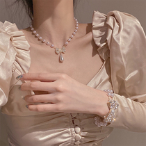 Fashion temperament pearl necklace female tide Net red niche design sense wild choker 2021 New neck chain