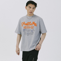 SAMESAME Graffiti Tide Card Pure Cotton Round Collar Base t-shirt Lovers Dress Summer Loose 50% Short sleeves Men and women