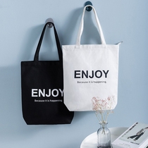 Xijiajia portable canvas bag cloth bag ins environmentally friendly portable folding student bag simple large capacity shopping bag