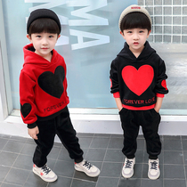 Balabala boy suit baby autumn and winter clothes one year old childrens clothes boy handsome foreign Korean two-piece set
