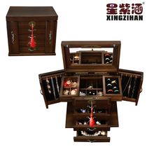 North American Black Walnuts Solid Wood Jewelry Box Upmarket With Lock Light Lavish Hardwood Handmade Accessories Containing Box Large Capacity